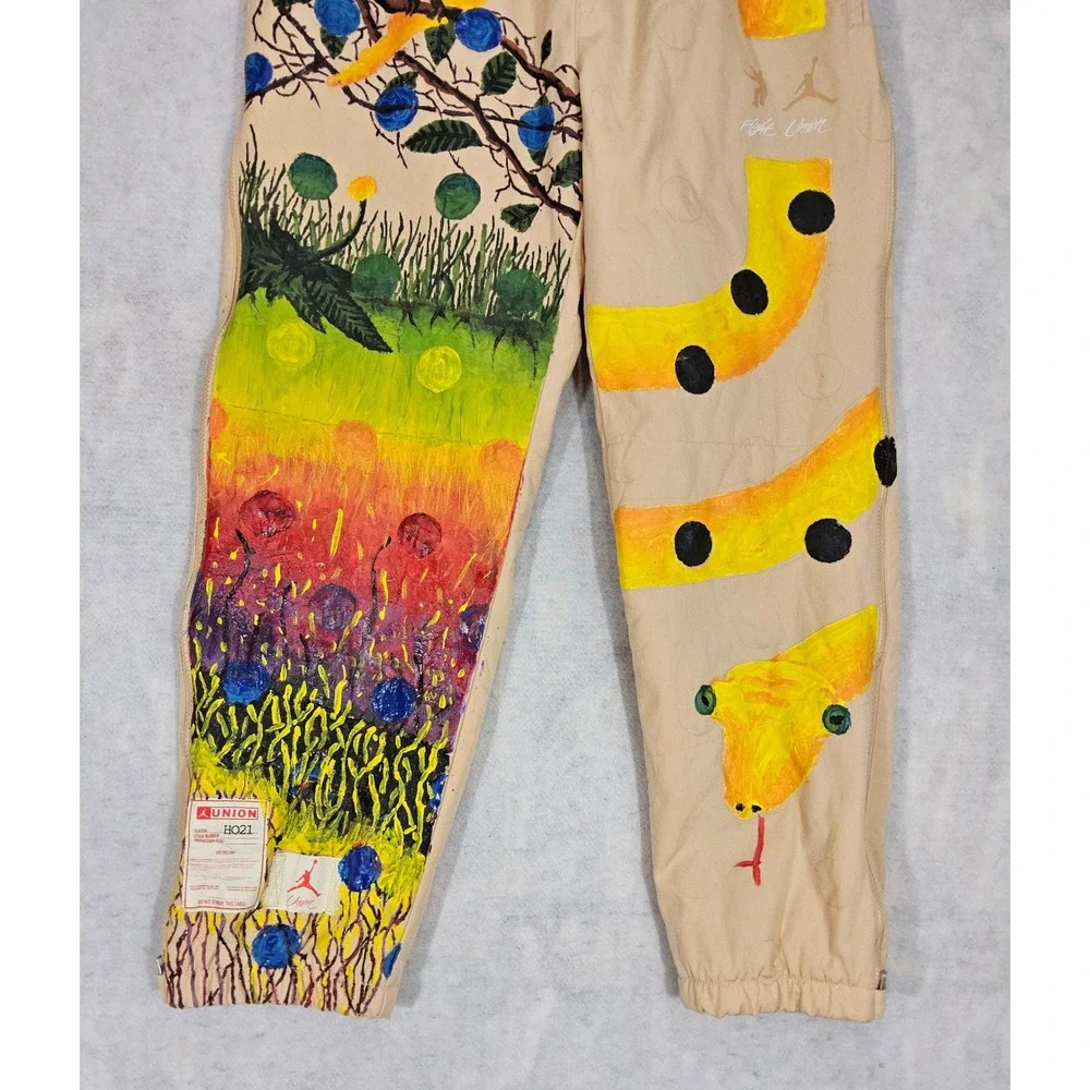 Nike Air Jordan Flight Union Pants Mens XL Photon Dust Joggers Sweatpants Custom
